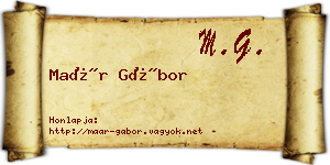 Maár Gábor névjegykártya
