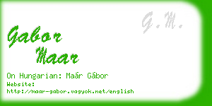 gabor maar business card